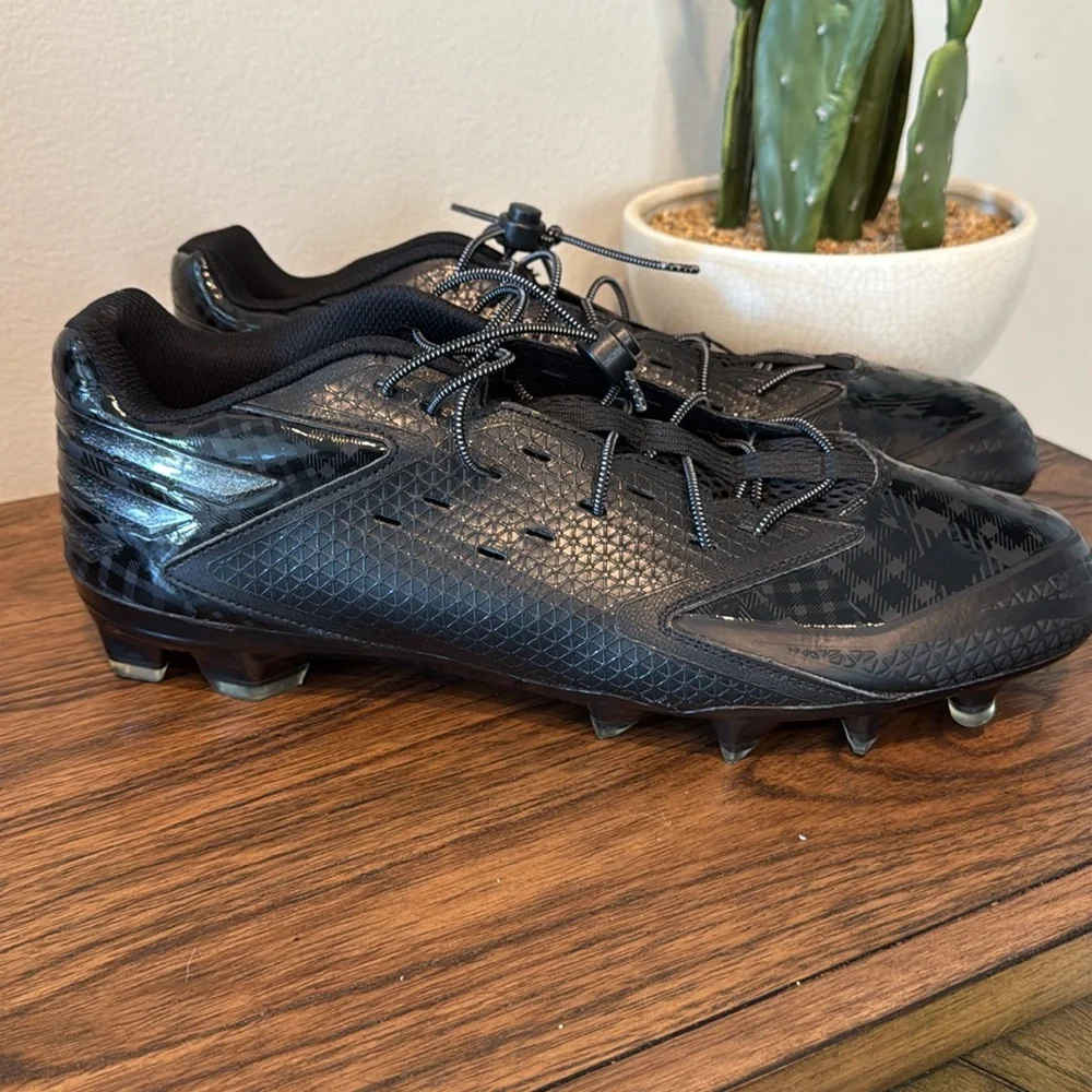 Adidas Cleats Men's Black On Black Ironskin Football Cleats Size 15 NWOB